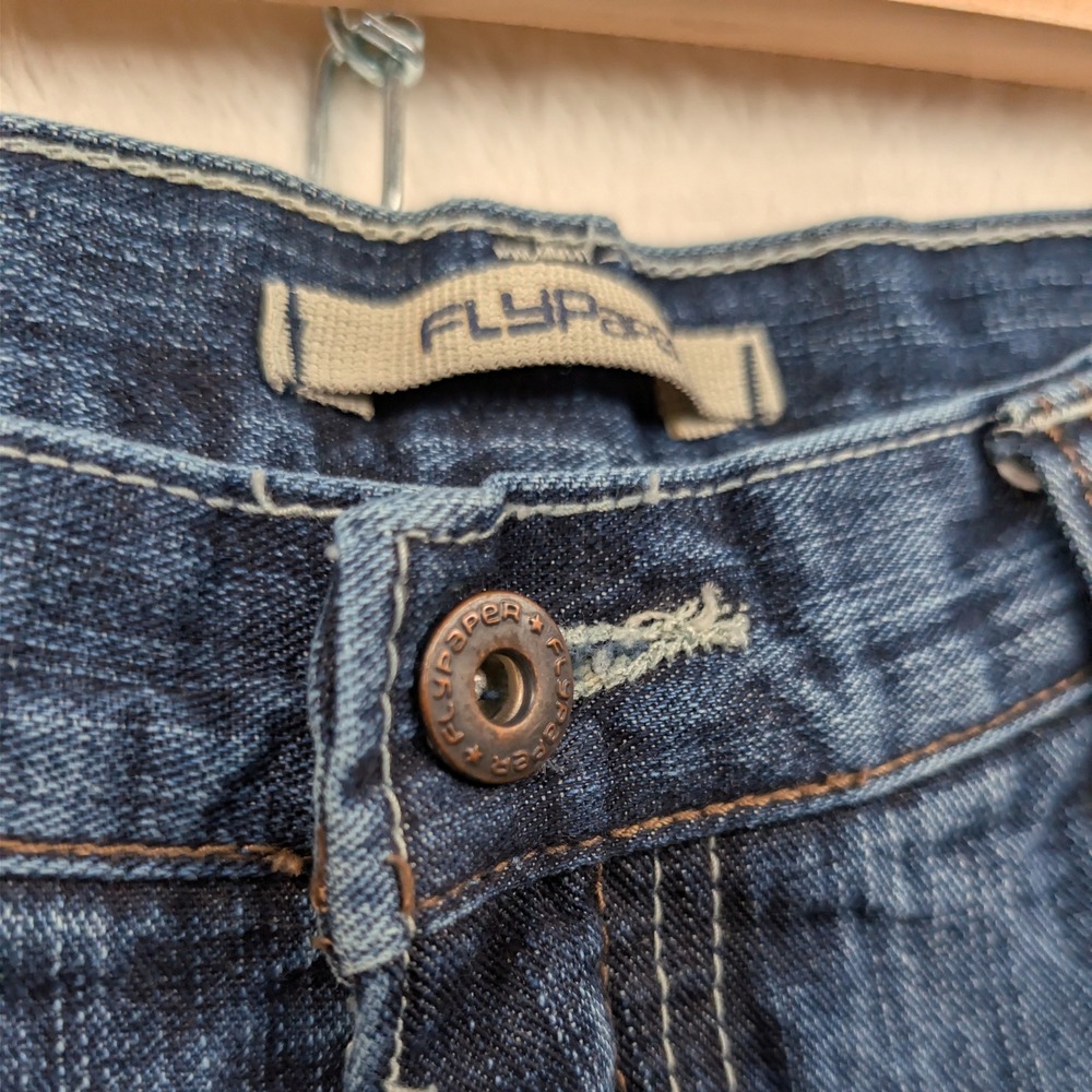 VTG Flypaper Jeans Men's 38x30 Blue Wide Leg Baggy Skater Grunge Streetwear Y2K - Picture 9 of 15